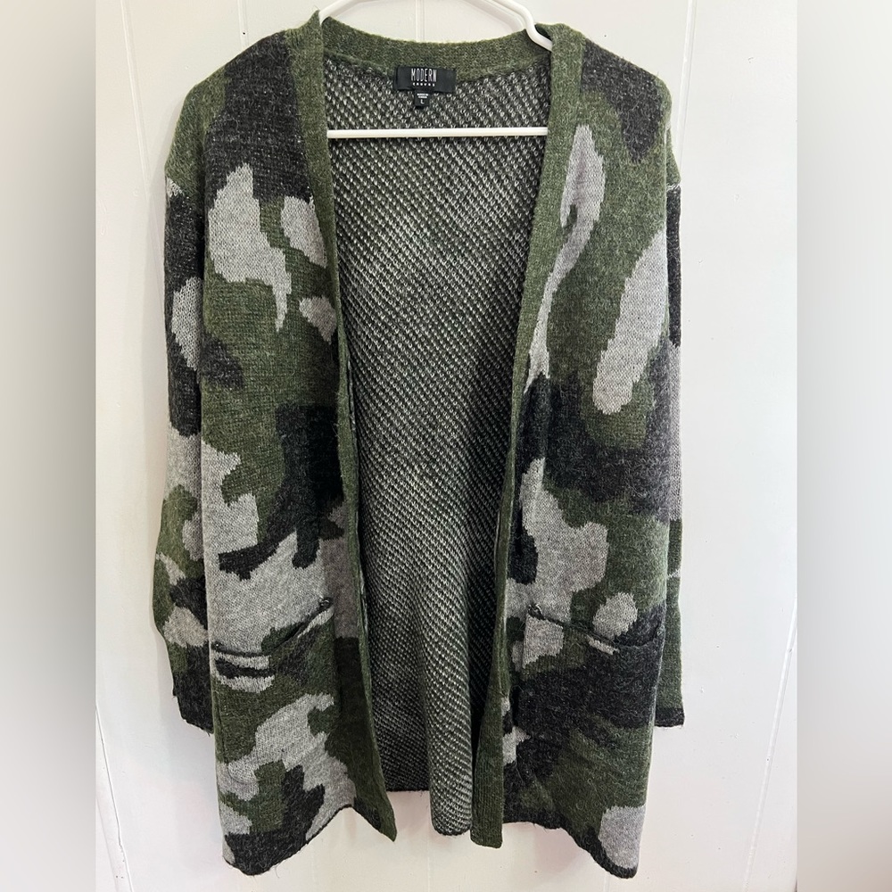 Camo sweater cardigan